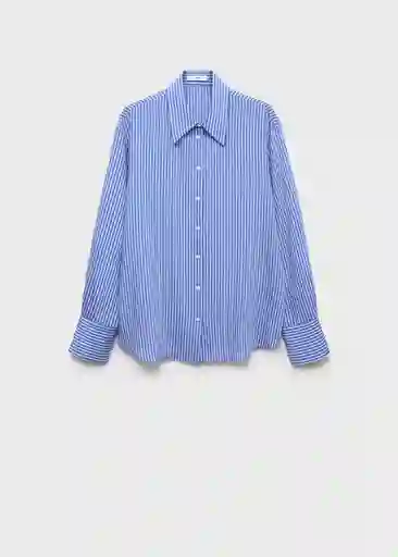 Camisa Nina Azul Talla S Mujer Mango