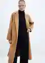 Abrigo Batin Camel Talla 24 Mujer Mango