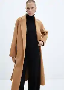 Abrigo Batin Camel Talla 24 Mujer Mango