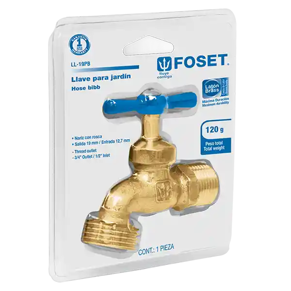 Llave Nariz Foset Para Manguera 1/2" Blister 1 U