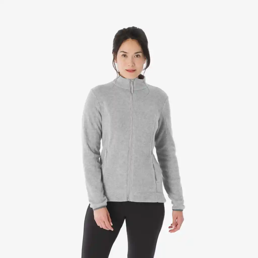 Chaqueta Polar de Senderismo Térmica Para Mujer Quechua - Gris