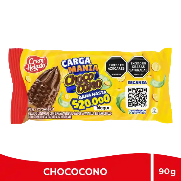 Prm. Cono Chococono Xun Crem Helado Vainilla Barquillo (90 Gr)