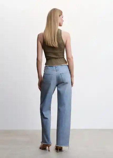 Top Carrera Khaki Talla L Mujer Mango