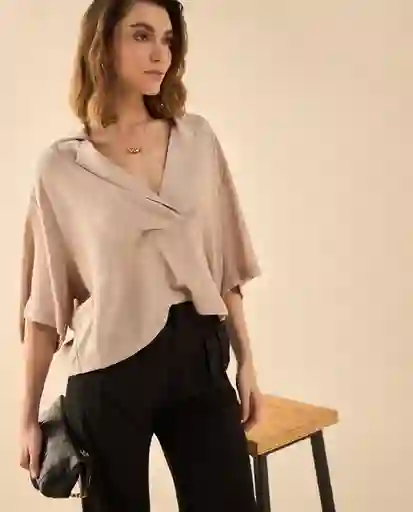 Camisa Casquijo Beige Medio Talla M 612G016 Esprit