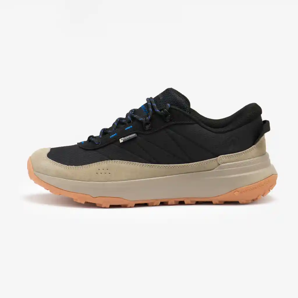 Tenis de Senderismo Impermeables Hombre - Nh500 Caña Baja Wp Negro Ahumado