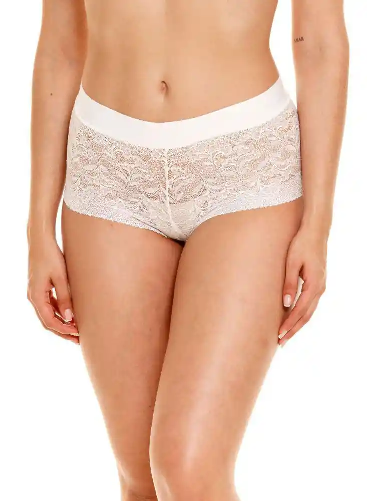 Cachetero Con Encaje Fajon Cintura M-marfil