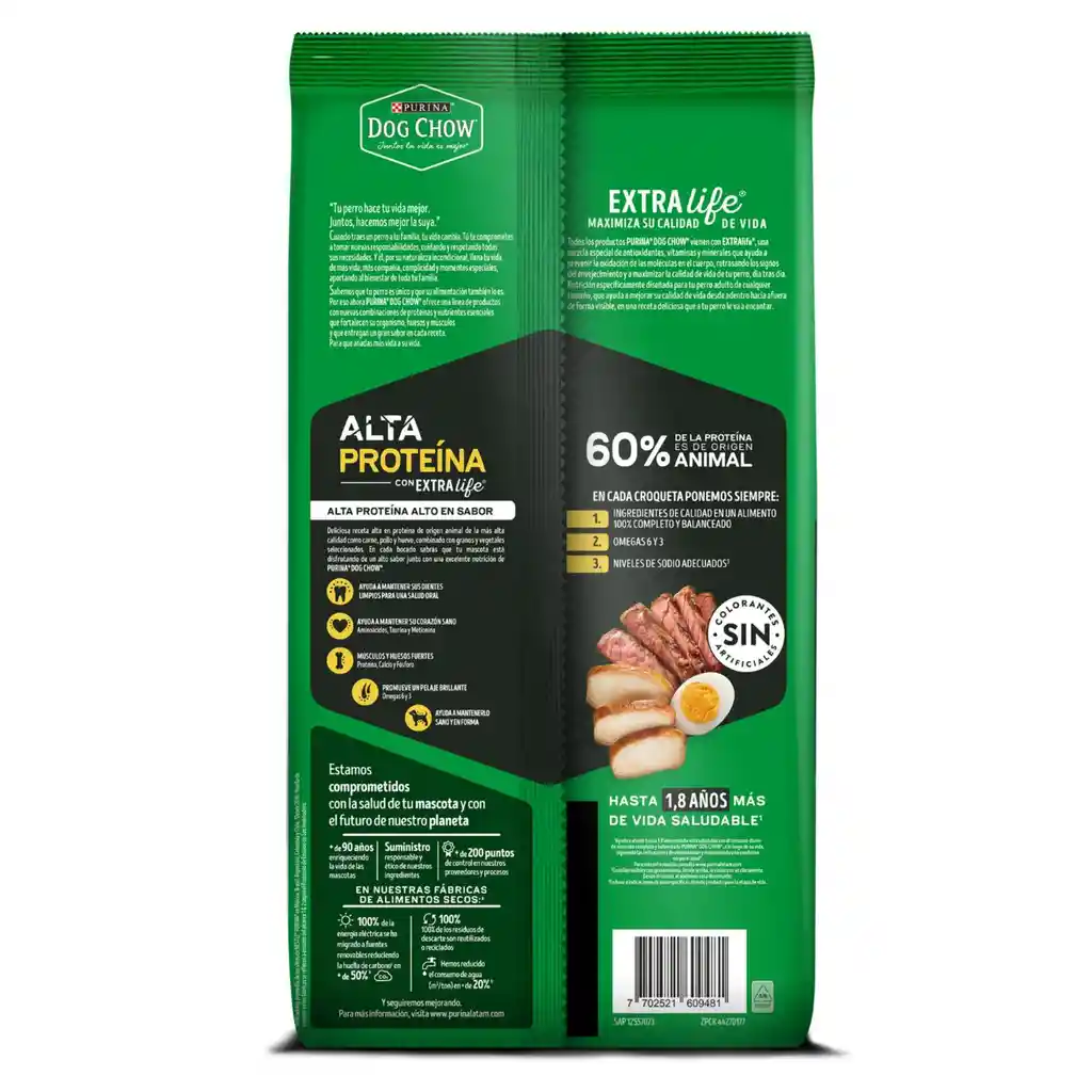 Comida para Perros Purina Dog Chow Alta Proteína x 1 kg