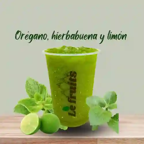 Limonada orégano, hierbabuena y limón