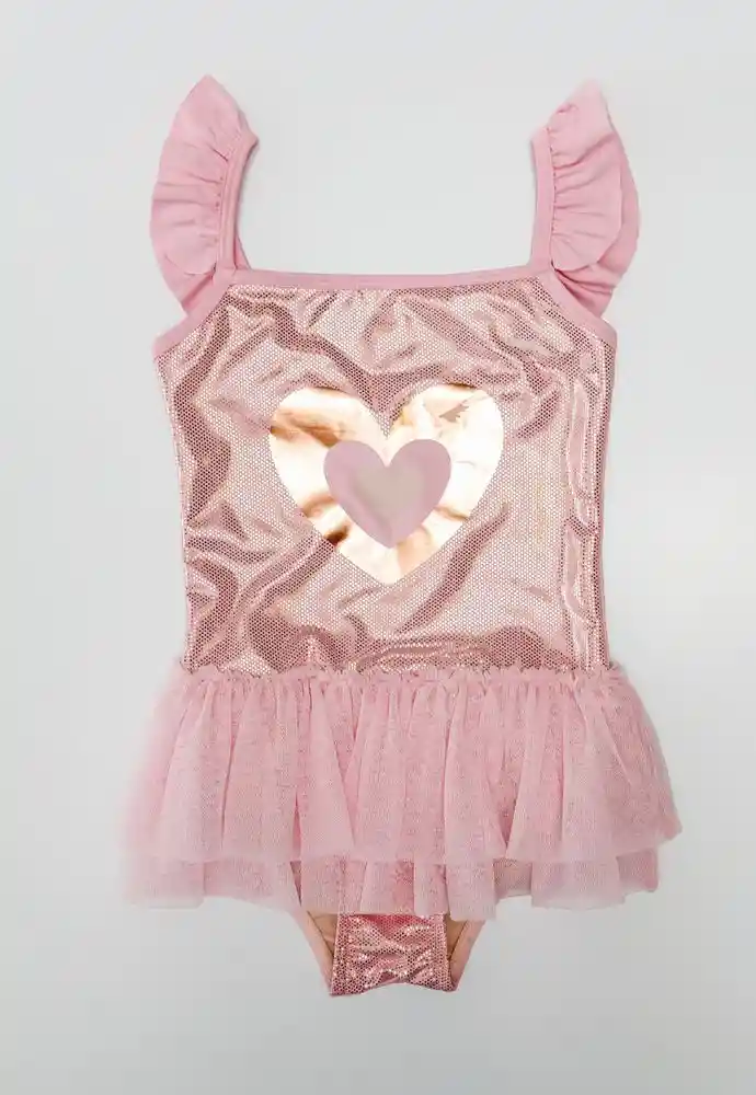 Vestido Baño Entero 2t-rosado