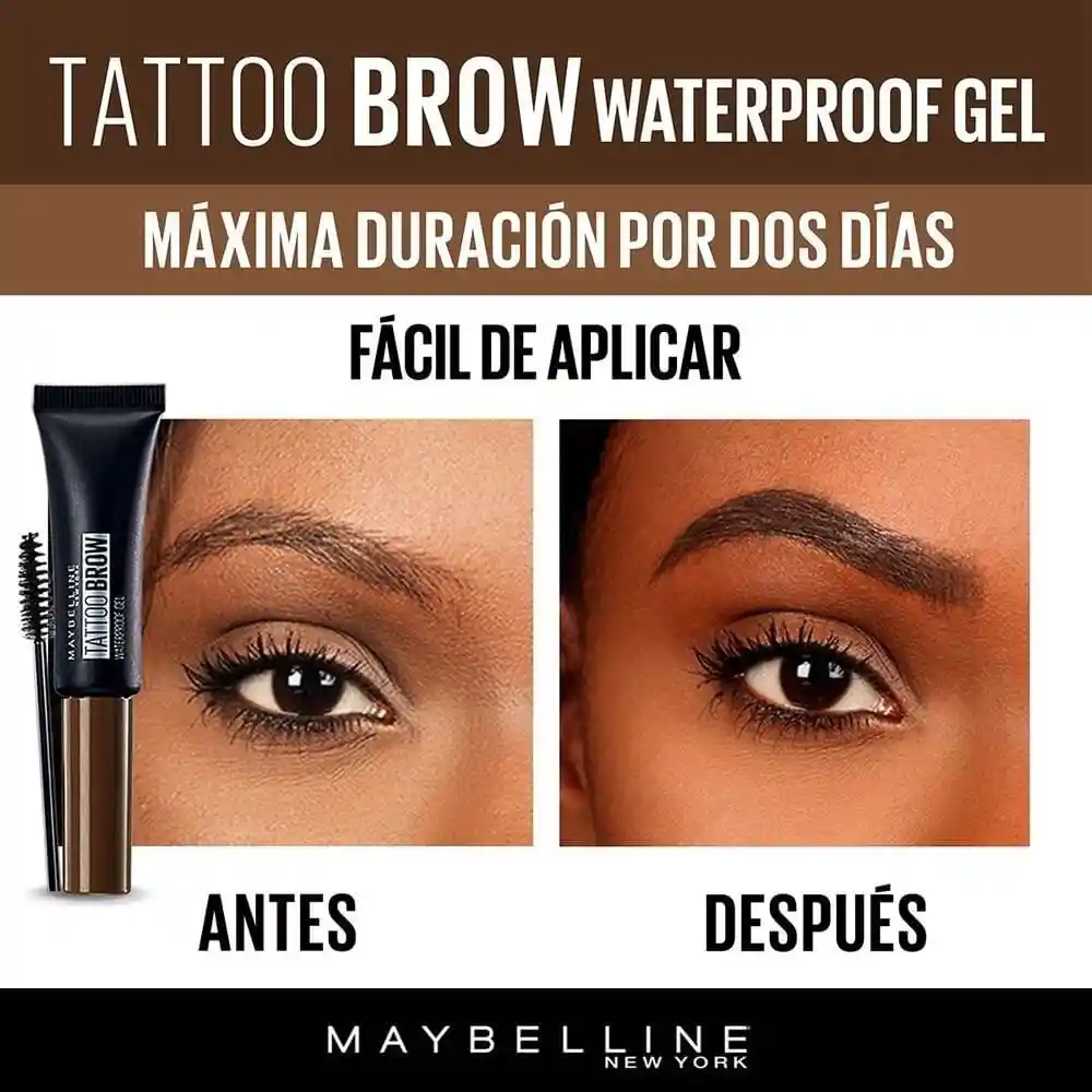 Maybelline Pestañina de Cejas Tatto Medium Brown N°257