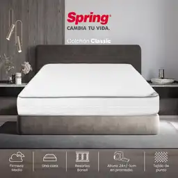 Colchón Spring Doble (140 X 190 Cm) Classic Resortado Semifirme