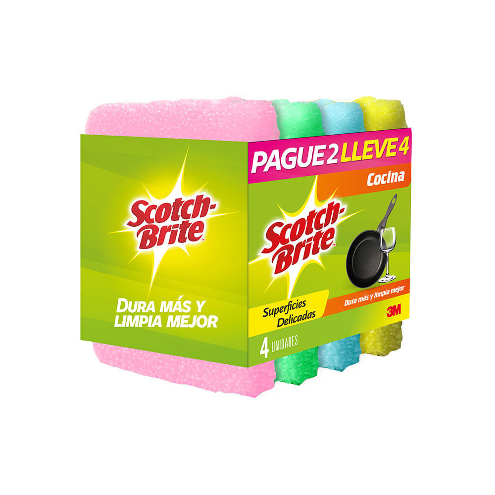Scotch Brite Esponja De Cocina Superficies Delicadas 4 und