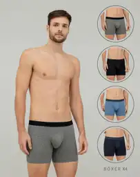 Boxer Medio en Algodón Masculino Surtido Surat X4 Talla M