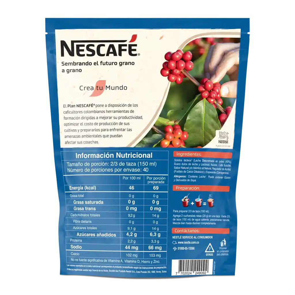 Café con Leche NESCAFÉ soluble x 800g
