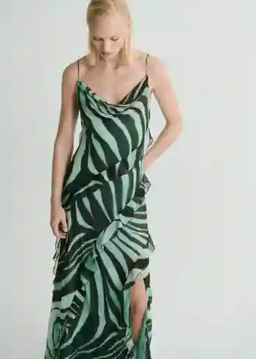 Vestido Livia Turquesa Talla S Mujer Mango