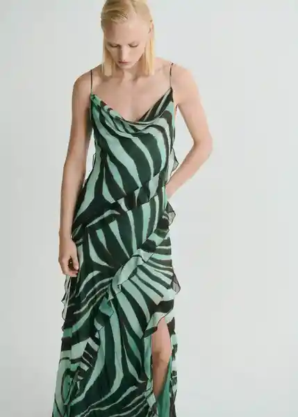 Vestido Livia Turquesa Talla S Mujer Mango