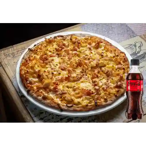 Pizza Pollo Tocineta Miel Mostaza +CocaCola S/az 400ml