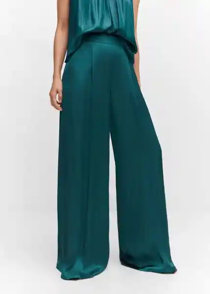 Pantalón Memo Petroleo Talla 32 Mujer Mango