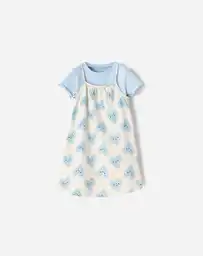 Conjunto de Vestido y Camiseta Manga Corta Bebita Juliana Baby Fresh