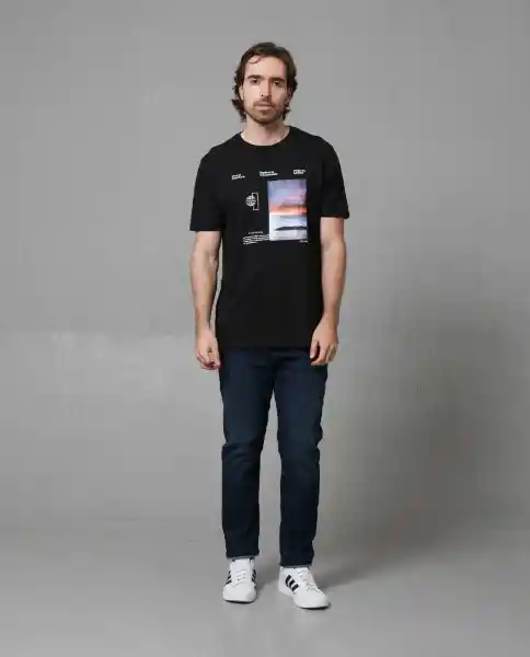 Camiseta Hombre Negro L 102G112_NEG194007 Rifle