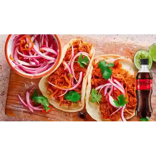 Combo Tacos de Cochinita Pibill +Cocacola S/az 400ml