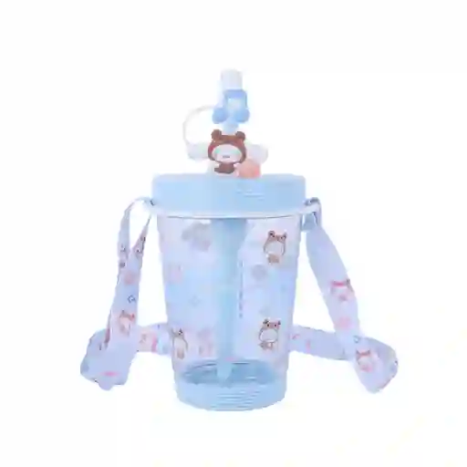 Vaso Plástico Correa Hombro Cinnamoroll Azul 535 mL Miniso