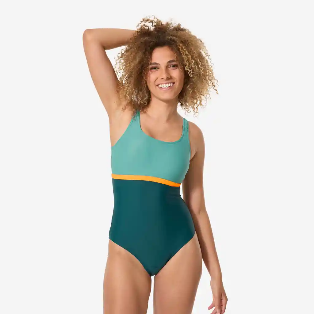 Vestido de Baño Natación Heva Li Mujer Azul Turquesa