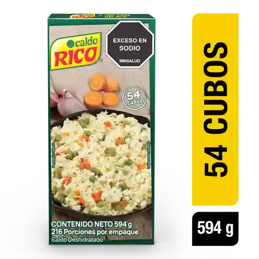 Caldo RICO deshidratado con verduras 54 cubos x 594g