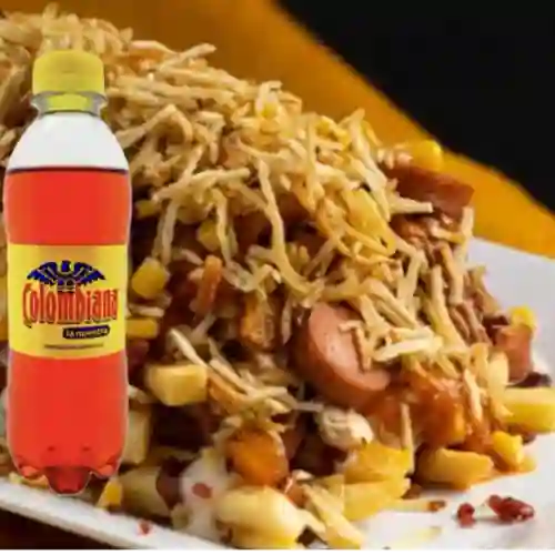 Salchipapa Criolla Caribeña+gaseosa250ml