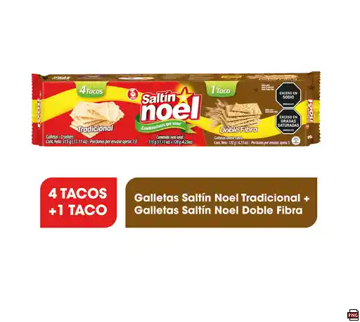 Saltin Noel Galleta Mix de Tradicionales y Doble Fibra 435 g