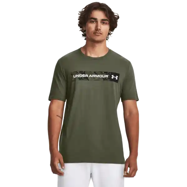 Under Armour Camiseta Camo Chest Stripe Hombre Verde Talla LG