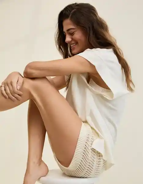 Camiseta Aerie Blanco Talla Large 3854125 American Eagle