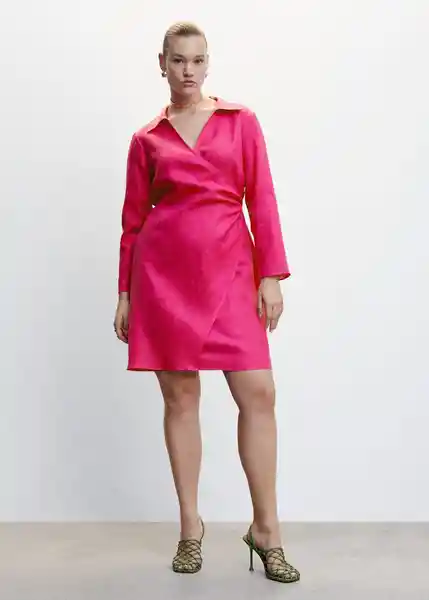 Vestido Cherry Fucsia Talla 26 Mujer Mango