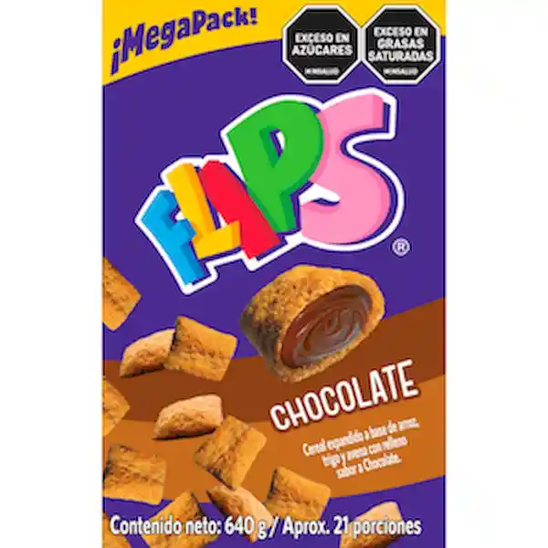 Flips Cereal Relleno Con Sabor a Chocolate