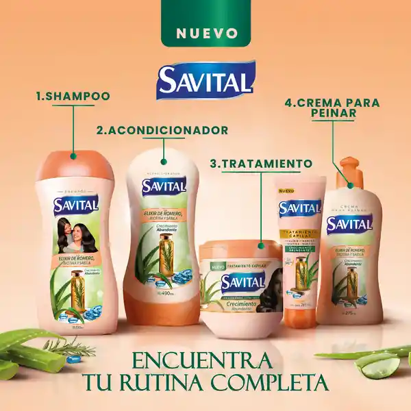 Shampoo Savital Elixir de Romero Biotina y Sávila 510 mL