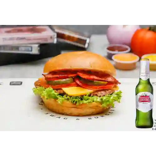 Combo Bacon Cheese Burger + Stella Artois Bot. 330ml