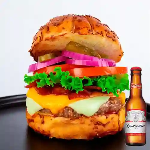 Combo Americana + Cerveza Budweiser Bot. 250ml