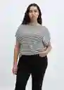 Camiseta Lint Negro Talla M Mujer Mango