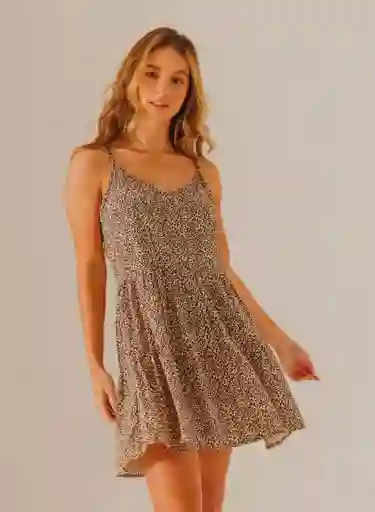 Vestido Manga Sisa Mujer Estampado Talla XS People