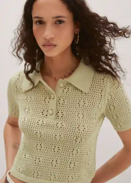 Jersey Mercadon Verde Pastel Talla 18 Mujer Mango