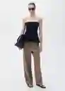 Pantalón Vermut Topo Talla 38 Mujer Mango