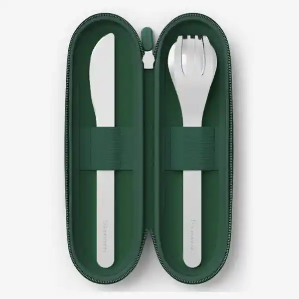 Monbento Set Cubierto Acero Mb Slim Verde