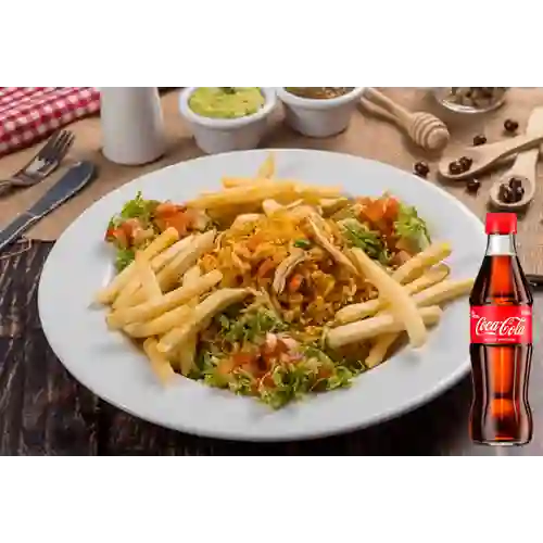 Combo arroz con pollo + coca cola 300ml