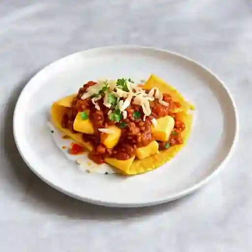 Arepa con Hogao y Queso