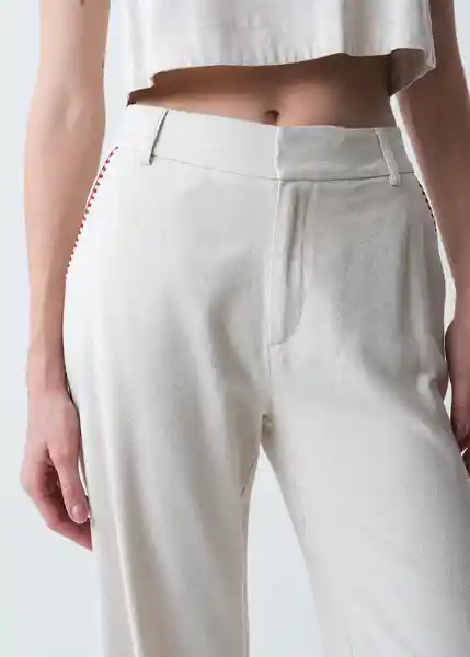 Pantalón Bruna Mujer Crudo Abedul Claro Talla 10 033G355 Naf Naf