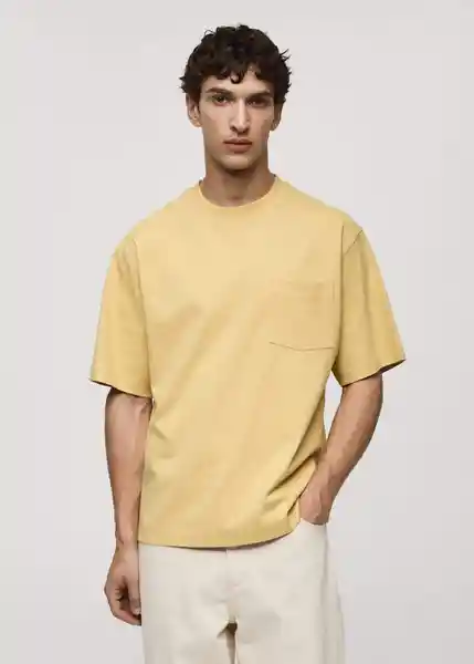 Camiseta Molina Amarillo Talla L Hombre Mango