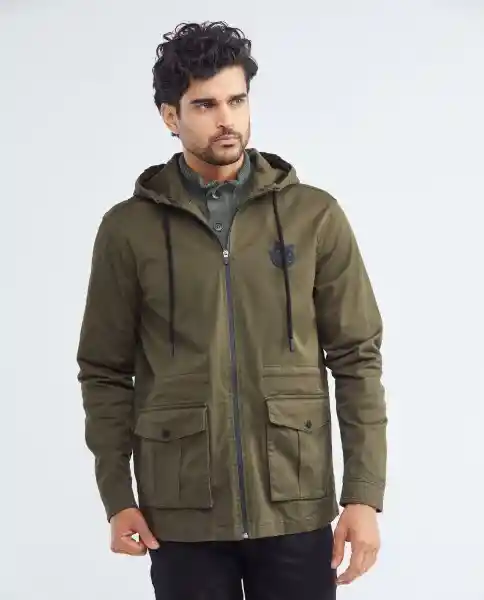 Utility Jacket Verde Galeras Ultraoscuro Talla Xl Hombre Chevignon