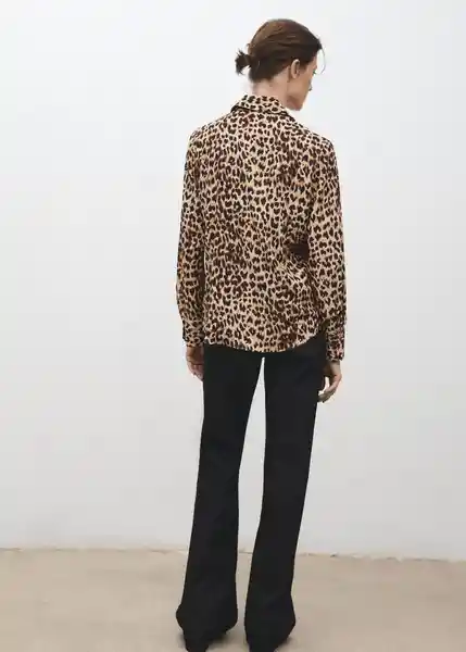 Camisa Basic Marrón Talla S Mujer Mango