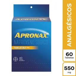 Apronax Naproxeno Sodico Blister Tabletas (550 mg).