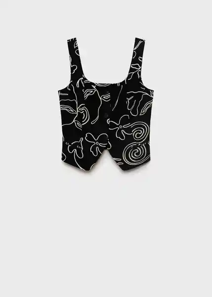Top Liza Negro Talla S Mujer Mango
